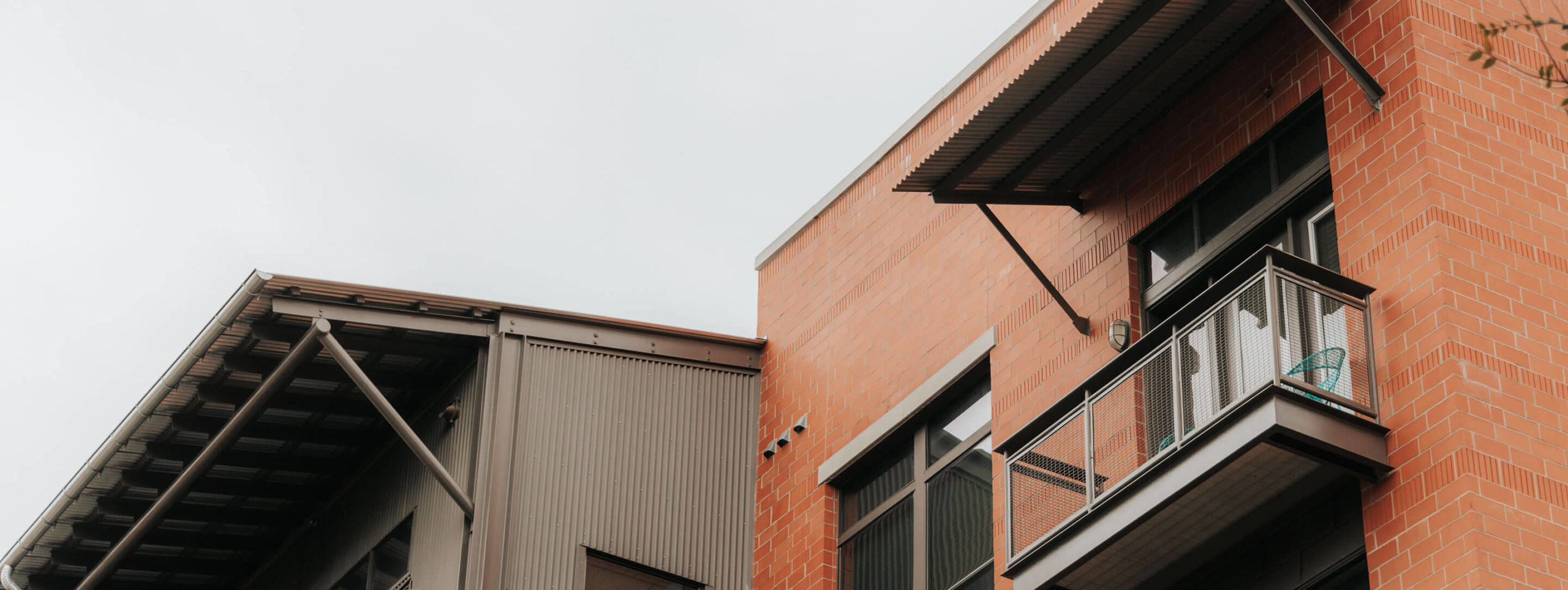 Modern brick apartment building